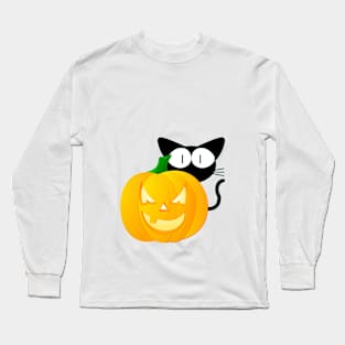 halloween scary evil pumpkin funny pumpkin head Long Sleeve T-Shirt